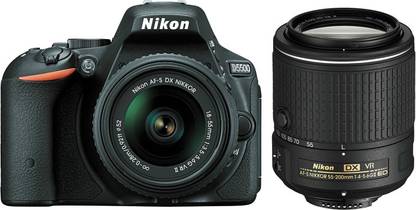 NIKON D5500 DSLR Camera Body with Dual Lens: AF-P 18-55mm VR + AF-S 55-200mm VRII Kit Lenses (16 GB SD Card + Camera Bag)