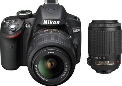 NIKON D3200 with (AF-S 18-55 mm VRII + AF-S 55-200 mm VR Kit) DSLR Camera