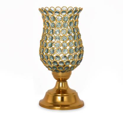 @home Hurricane Enchanted Sea Green Cast Iron Candle Holder