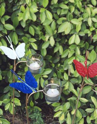 Orange Tree INSTZ GARDEN butterfly set of 3 Iron 3 - Cup Tealight Holder Set