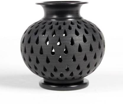 HOME AND BAZAAR Traditional Terracota Jali Lota T-Light 5'' Terracotta 1 - Cup Candle Holder Set