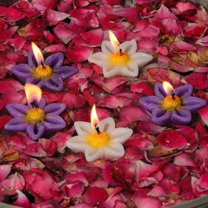 एक्राफ्टिंडिया Set of 5 Retro Floating Candles Gift Box मोमबत्ती