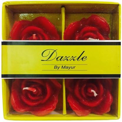 Dazzle Floater Candle Rose Set of 4 Candle
