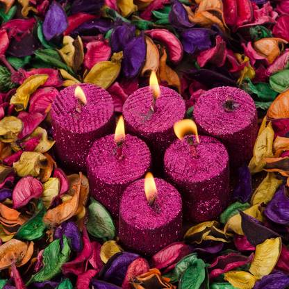 eCraftIndia Set of 6 Shining Cylindrical Candles Gift Box Candle