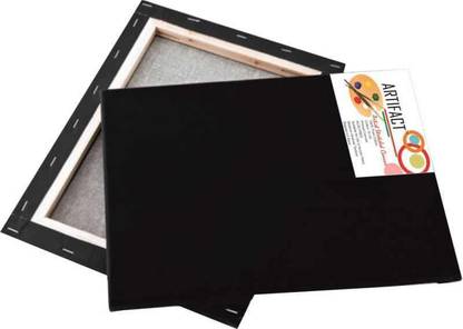 Artifact Black 10 " x 10" Cotton Grain Stretched Pre Stretched Canvas (Set of 1)