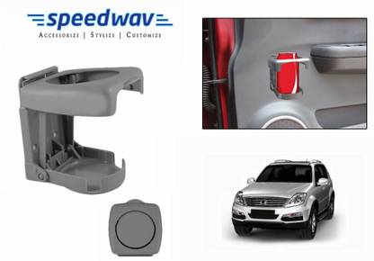 Speedwav Foldable Car Drink or Can Holder-GREY- Mahindra SsangYong Rexton Car Bottle Holder