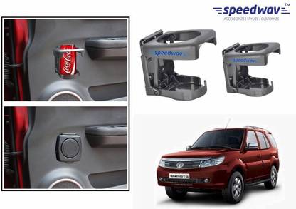 Speedwav Foldable Car Drink or Can Set Of 2 GREY-Tata Safari Storme Car Bottle Holder