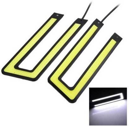 ACCESSOREEZ Waterproof U Shape COB LED DRL for NISSAN MICRA Car Fancy Lights
