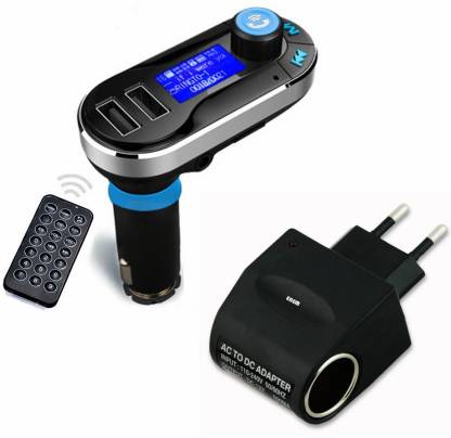 ENEM Wireless Bluetooth FM Transmitter-Mp3 Playr,Hands Free,2 USB Charging &Remote,Aux In,Pen Drive & Micro SD Card-With Home Adapter MP3 Car FM Modulator