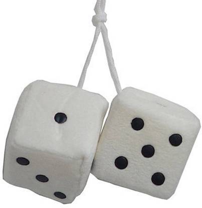 BikerZZZcluB car dice white colour Car Hanging Ornament
