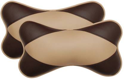 Challenger Beige, Brown Leatherite Car Pillow Cushion for Universal For Car