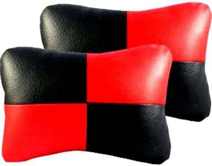 ELECTRIBLES Red, Black Leather Car Pillow Cushion for Mitsubishi