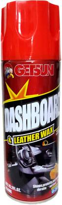GETSUN Dashboard & Leather Wax Polish: with Air Freshener - Shines and Protects Leaving a durable "Wet Look" finish - USA Formula - Fragrance : Lemon Perfume - 450ml - G-2017 Dashboard & Leather Wax Polish Vehicle Interior Cleaner
