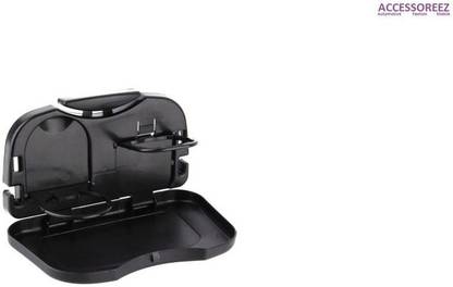 ACCESSOREEZ Foldable Travel Dining or Rack or Bottle Black Cup Holder