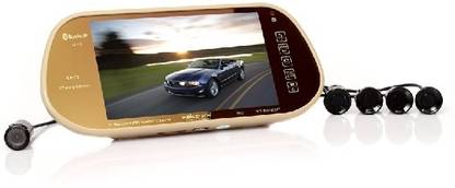 Worldtech 4.7" Rear View Mirror With Reverse Camera & Parking Sensor System Black LED