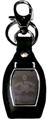 FCS New - Royal-Enfields -Sliver Leather Locking Key Chain