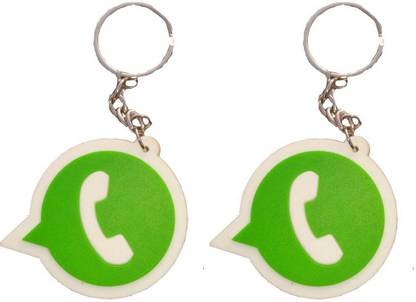 सिंह क्प्रेस Fancy WhatsApp Rubber Logo(Pack of 2) की-चेन