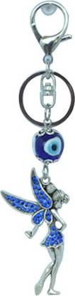 kriti CREATIONS Feng Shui Metallic angel Turkish evil eye Locking Key Chain