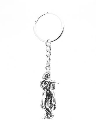 Confident Metallic Lord Krishna Key Chain