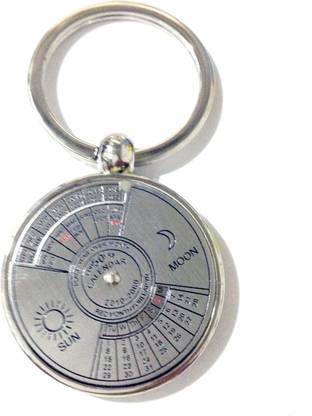 Tech Fashion Compass Date Perpetual With 50 Years Calendar Locking Key Chain