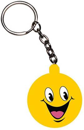 GCT Double Sided Smiley Face Two Sided Synthetic Rubber Design-C Key Chain