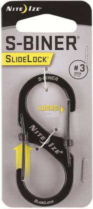 Nite Ize Nite Ize S-Biner Slide Lock #3 Black - Keyring Hook / Carabiner Or Belt Clips Locking Key Chain