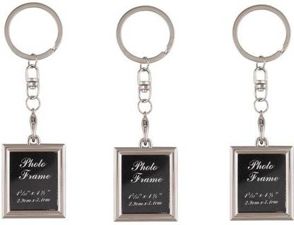 Ezone rectangle shape mini photo frame_Pack of 3 Key Chain