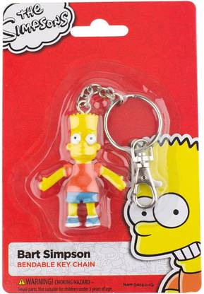 NJ Croce Bart Simpson 2.5" Bendable Figure With Ring Locking Key Chain