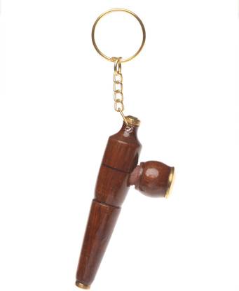 Katcase Cigarette Holder Pipe Brown Keychain Locking Key Chain