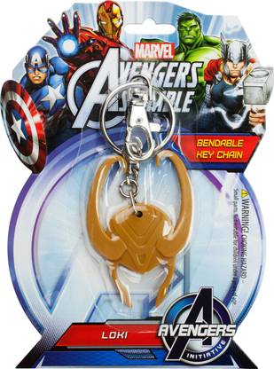MARVEL Official Loki Helmet 3" Bendable Key Chain