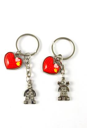 Target Retail RED DOUBL HEART KEYRING Key Chain