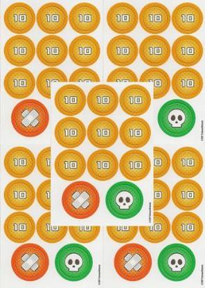 POKEMON Set Of Damage Counters For (10 Sheets/90 Counters) + Burn