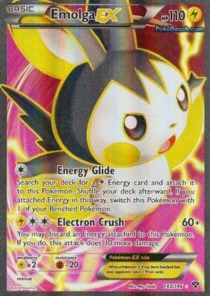 POKEMON Emolga Ex 143/146 Xy Full Art