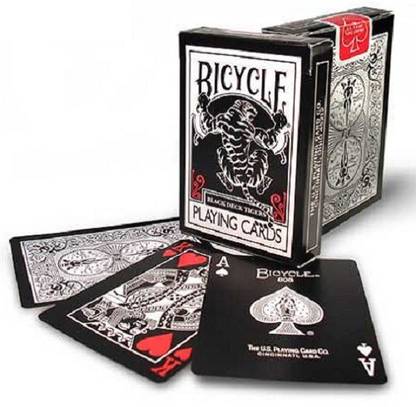 Ellusionist Bicycle Black Tiger Playing Cards RED Pips Deck