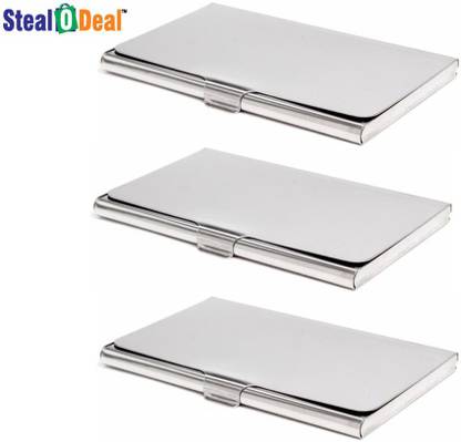 StealODeal 3pc Stainless Steel 6 Card Holder