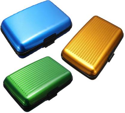 FASTOP Set of 3 FASTOP® ATM Card Business ID Card Holder Credit Card and Debit card Wallet Holder Aluminum Security Wallet RFID Protection 6 Card Holder