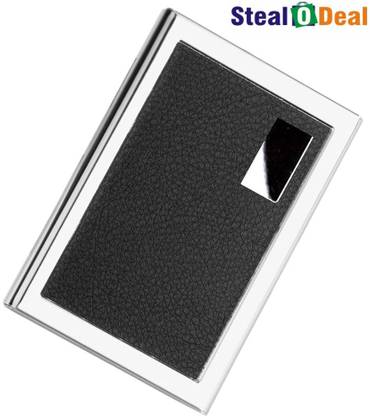 StealODeal Aluminium one side leather design 6 Card Holder