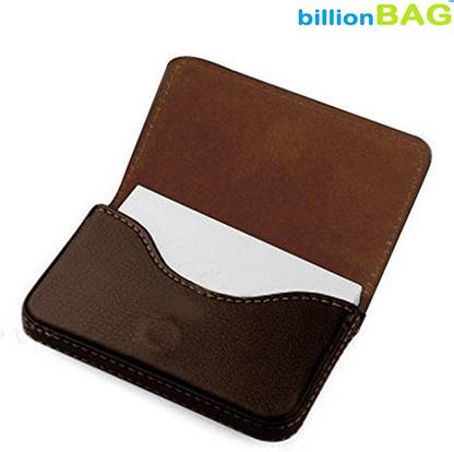 billionBAG Soft Brown Leather Business Purpose Visa Visiting 15 Card Holder