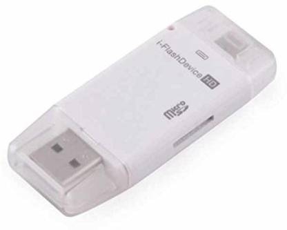 CheckSums 13962 i-Flash Device HD SD Memory Card Reader/Adapter USB 8-pin for iPad / iPod Touch / iPhone 5s / iPhone 6 - White Card Reader