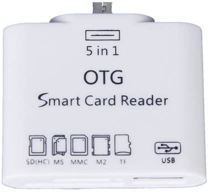 ADMI 5 in 1 Micro USB OTG Card Reader SD M2 TF Connection Kit for Smart Phones & Tab (White) Card Reader