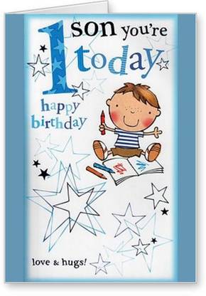 Lolprint Son Happy 1st Birthday Greeting Card