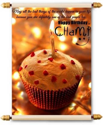 Lolprint Happy Birthday Champ Scroll Greeting Card