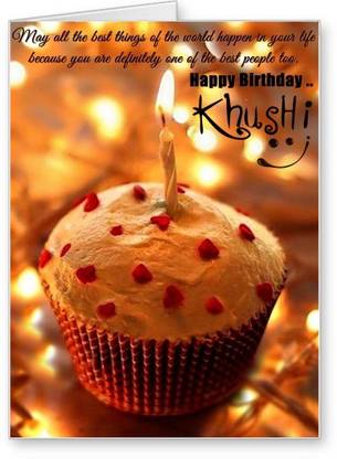 Lolprint Happy Birthday Khushi Greeting Card