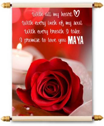 Lolprint I Love You Maya Scroll Greeting Card
