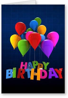 Lolprint Balloons Happy Birthday Greeting Card