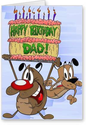 Lolprint Happy Birthday Dad Cartoon Greeting Card