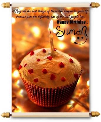 Lolprint Happy Birthday Suman Scroll Greeting Card