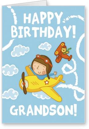 Lolprint Happy Birthday Grandson Greeting Card