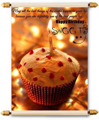 Lolprint Happy Birthday Sweety Scroll Greeting Card