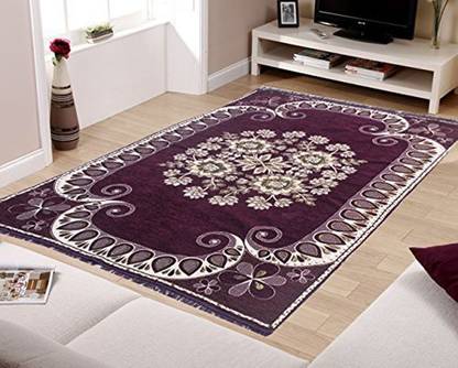 iTrend India Multicolor Velvet Carpet